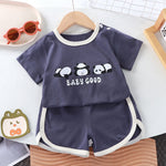 Conjunto de dos piezas de camiseta de manga corta para bebé, ideal para el verano.