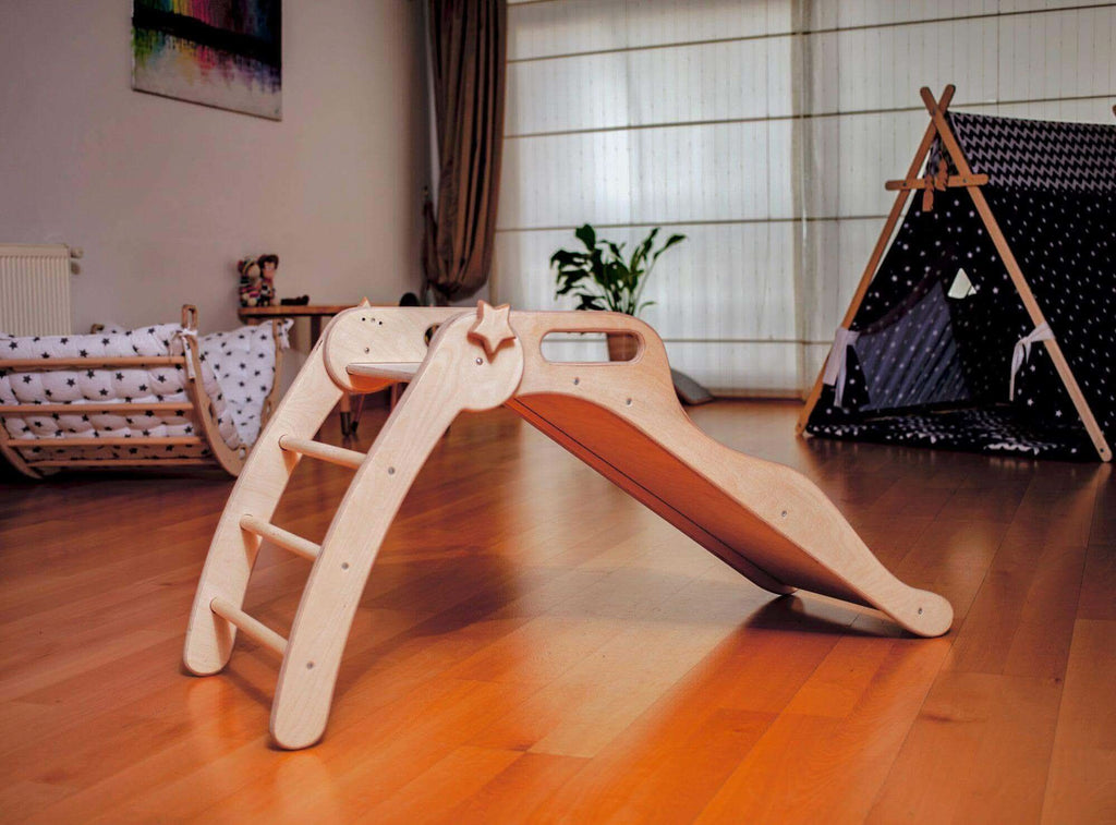 Tobogán de madera plegable