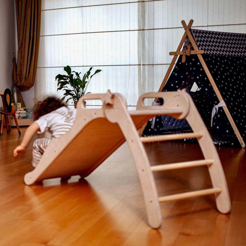 Tobogán de madera plegable