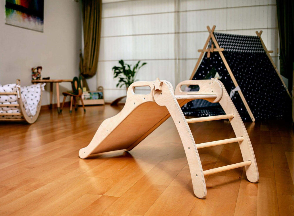 Tobogán de madera plegable
