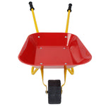 Carretilla de metal para niños, juguete para jardín y patio trasero, color rojo.