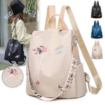 Mochila de tela para mujer, mochila bordada, bolso de nailon antirrobo impermeable para mujer, mochilas antirrobo de moda para mujer, bonita mochila escolar estampada, mochila de gran capacidad de alta calidad (