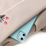 Mochila de tela para mujer, mochila bordada, bolso de nailon antirrobo impermeable para mujer, mochilas antirrobo de moda para mujer, bonita mochila escolar estampada, mochila de gran capacidad de alta calidad (