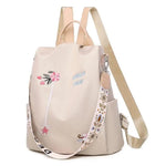 Mochila de tela para mujer, mochila bordada, bolso de nailon antirrobo impermeable para mujer, mochilas antirrobo de moda para mujer, bonita mochila escolar estampada, mochila de gran capacidad de alta calidad (