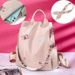 Mochila de tela para mujer, mochila bordada, bolso de nailon antirrobo impermeable para mujer, mochilas antirrobo de moda para mujer, bonita mochila escolar estampada, mochila de gran capacidad de alta calidad (