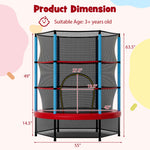 Cama elástica infantil recreativa con red de seguridad - Azul marino