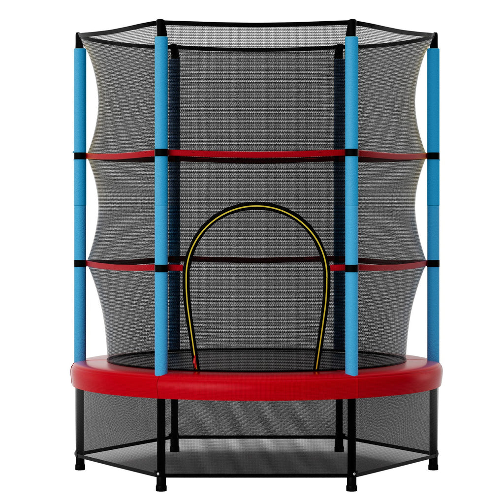 Cama elástica infantil recreativa con red de seguridad - Azul marino