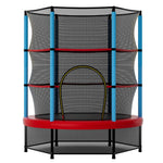 Cama elástica infantil recreativa con red de seguridad - Azul marino