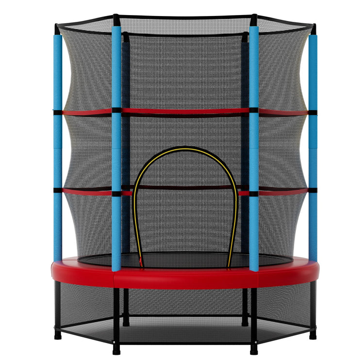 Cama elástica infantil recreativa con red de seguridad - Azul marino