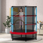 Cama elástica infantil recreativa con red de seguridad - Azul marino