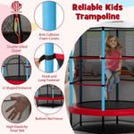 Cama elástica infantil recreativa con red de seguridad - Azul marino