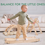 Set de escalada Montessori 4 en 1: Triángulo Pikler, arco, tobogán y cojín para niños pequeños (1 a 3 años)