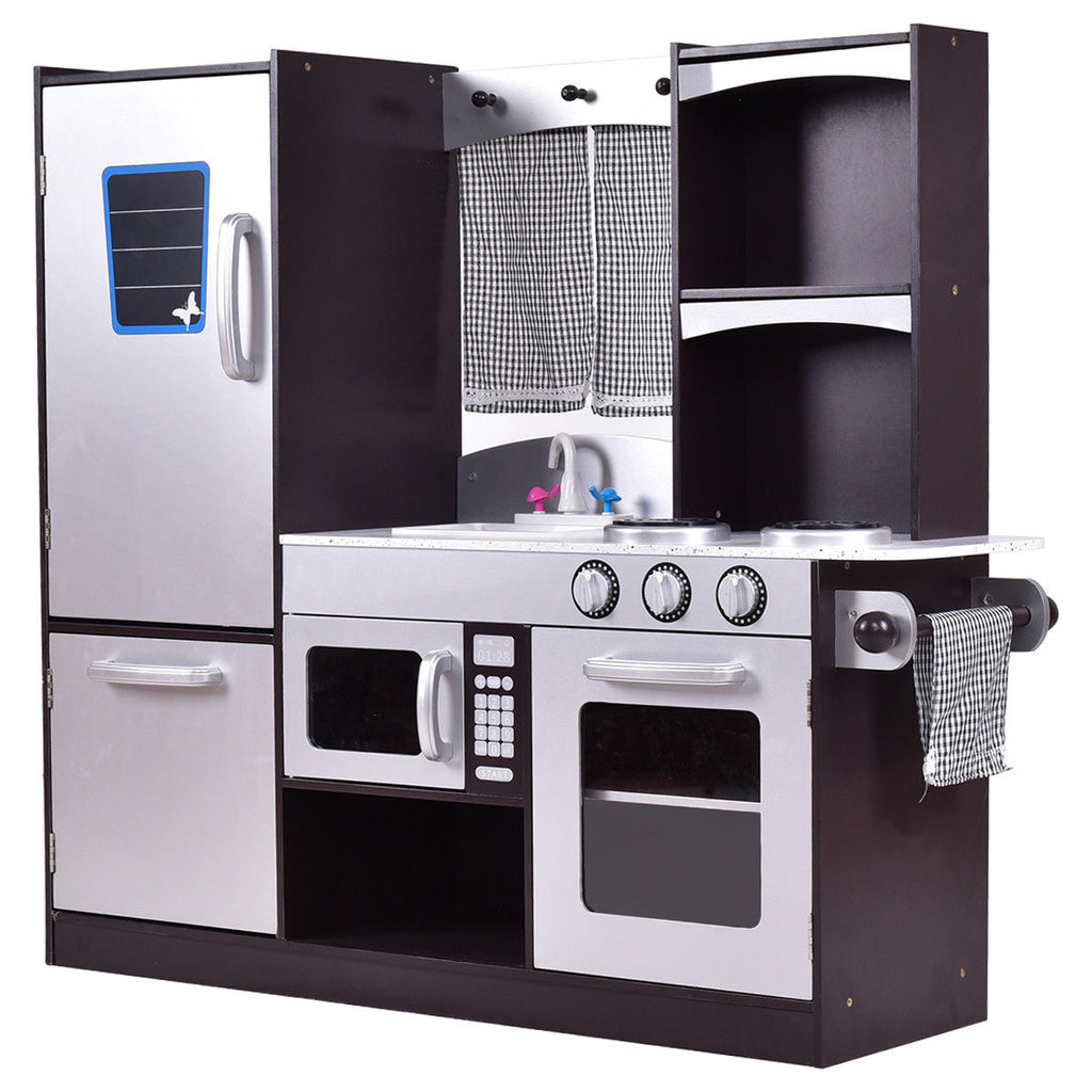 Juego de cocina de madera moderna para niños, juego de imitación de cocina.