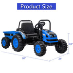 Tractor a batería de 12 V con remolque y coche eléctrico a control remoto