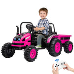 Tractor a batería de 12 V con remolque y coche eléctrico a control remoto
