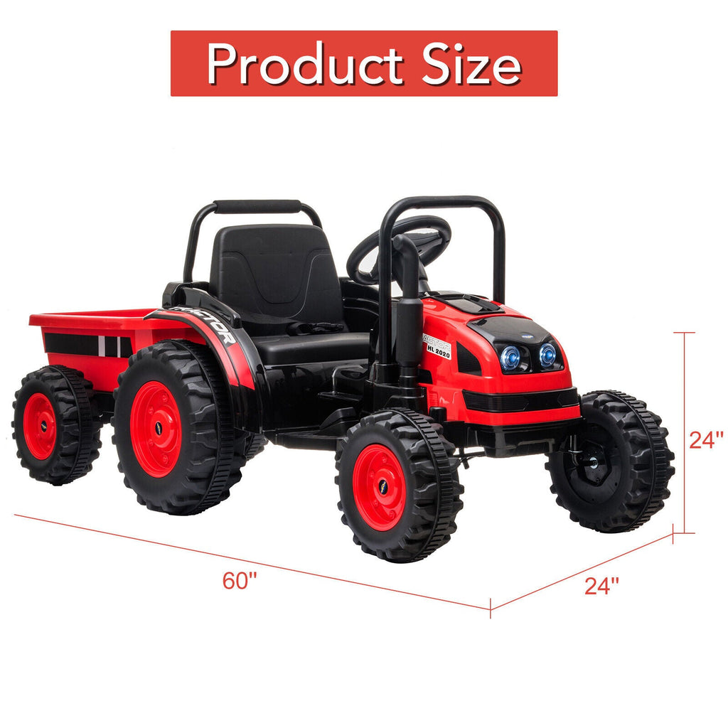Tractor a batería de 12 V con remolque y coche eléctrico a control remoto