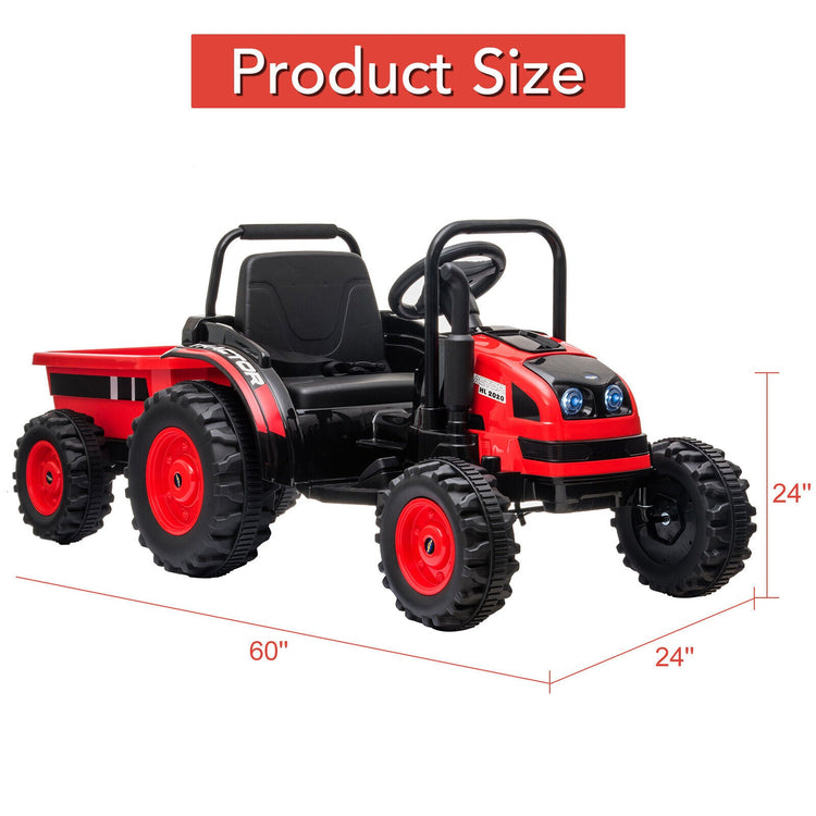 Tractor a batería de 12 V con remolque y coche eléctrico a control remoto