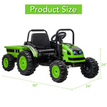 Tractor a batería de 12 V con remolque y coche eléctrico a control remoto