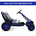 Bicicleta de pedales de 4 ruedas para niños, coche de carreras tipo kart, juguete para jugar al aire libre - Azul