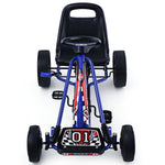 Bicicleta de pedales de 4 ruedas para niños, coche de carreras tipo kart, juguete para jugar al aire libre - Azul