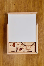 Caja de rompecabezas de madera con animales de safari para niños pequeños