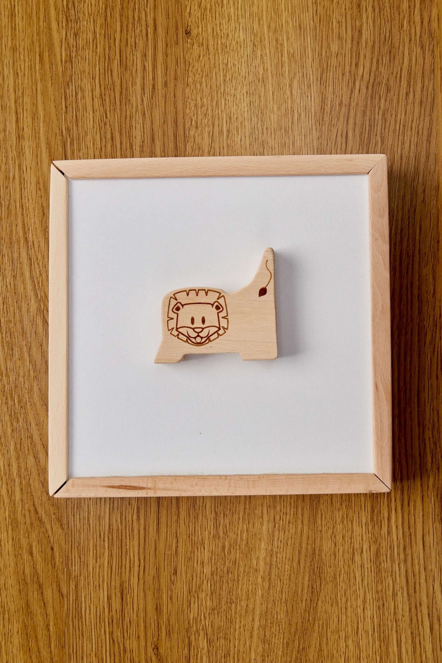 Caja de rompecabezas de madera con animales de safari para niños pequeños