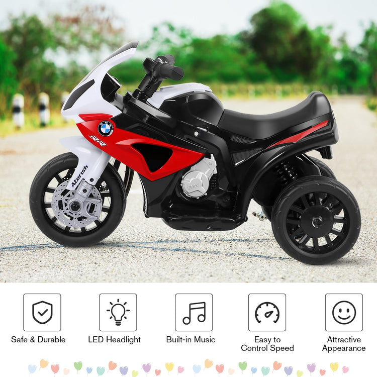 Moto eléctrica infantil de 3 ruedas con licencia BMW de 6 V - Roja