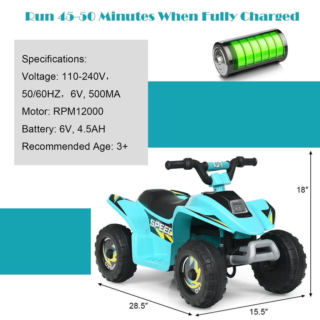 ATV eléctrico infantil de 6 V con 4 ruedas - Azul