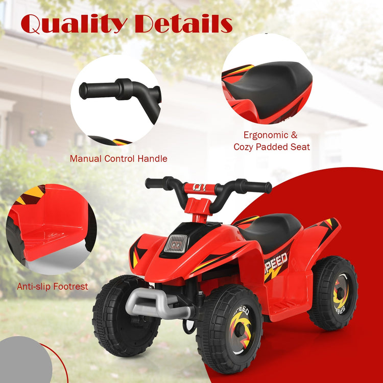 ATV eléctrico infantil de 6 V con 4 ruedas - Rojo