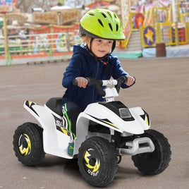 Vehículo eléctrico infantil de 6 V con 4 ruedas, juguete montable - Blanco