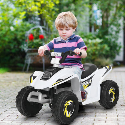 Vehículo eléctrico infantil de 6 V con 4 ruedas, juguete montable - Blanco