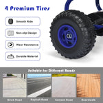 Vehículo eléctrico de cuatro ruedas a pedales con asiento ajustable - Azul