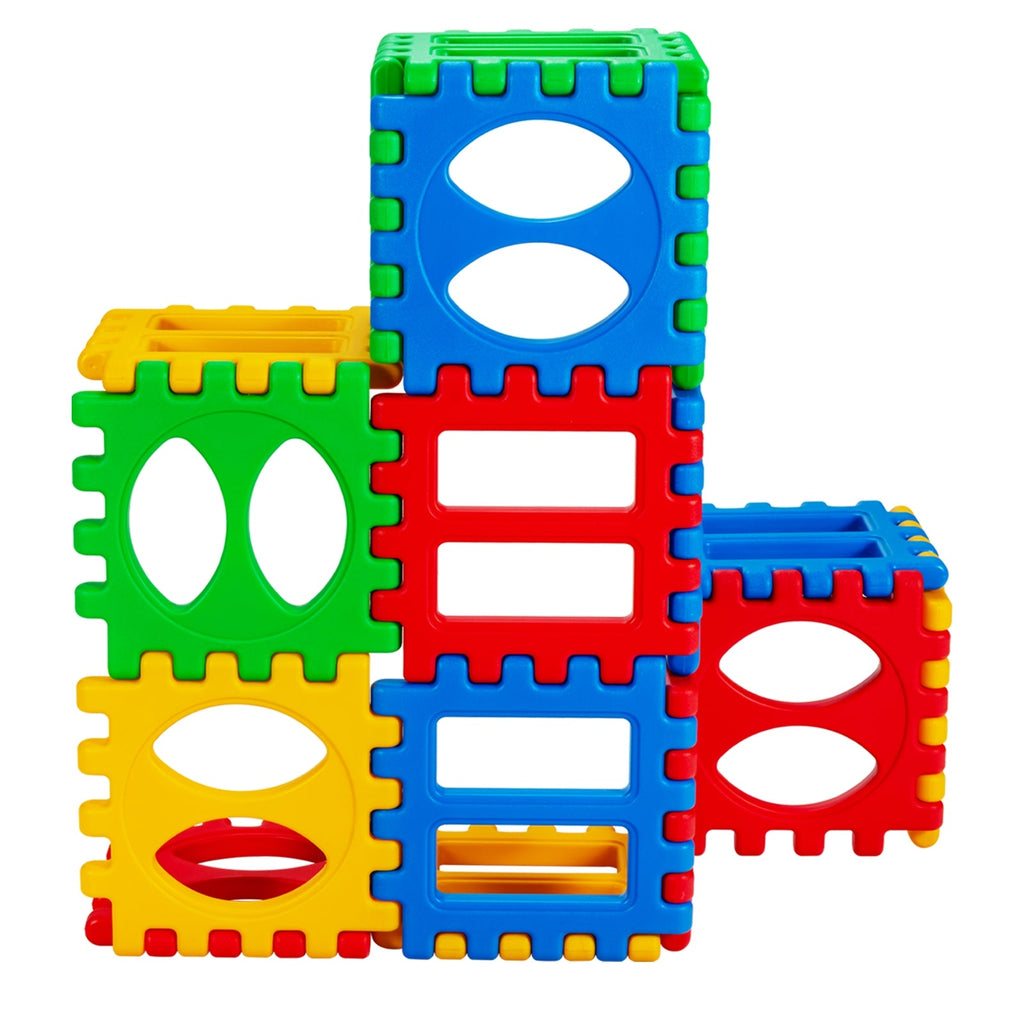 Juego de 32 piezas de bloques de gofre grandes, juguete educativo de construcción apilable para niños.