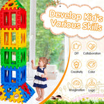 Juego de 32 piezas de bloques de gofre grandes, juguete educativo de construcción apilable para niños.