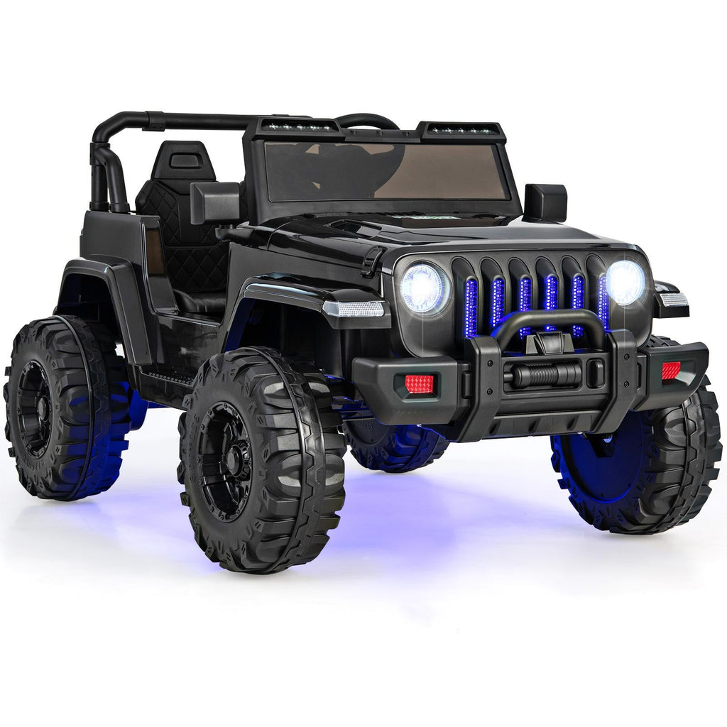 Jeep eléctrico infantil de 12 V con control remoto de 2,4 G - Negro sólido