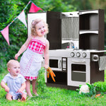 Juego de cocina de madera moderna para niños, juego de imitación de cocina.