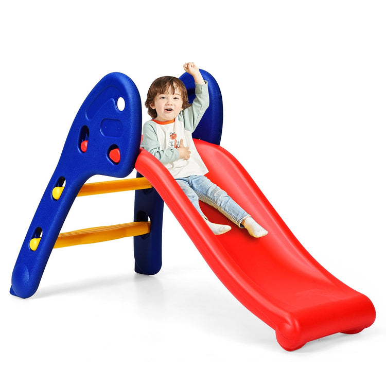 Tobogán infantil plegable de plástico de 2 peldaños