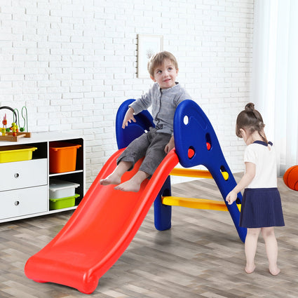 Tobogán infantil plegable de plástico de 2 peldaños
